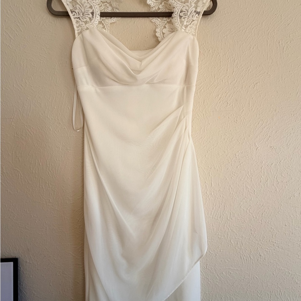 Xscape by Joanna Chen White Lace Cocktail Dress- Size 4
